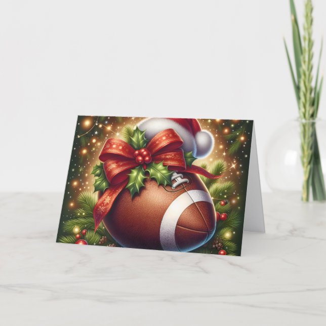 Festive Football Christmas Helgkort (Framsida)