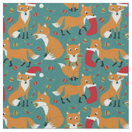 Festive Foxes Mönster-julen Tyg