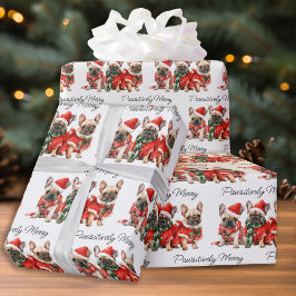 Festive Fransk Bulldog Hundar Personlig Jul jul Presentpapper