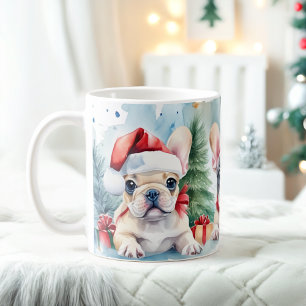 Festive Fransk Bulldog jul Mugg