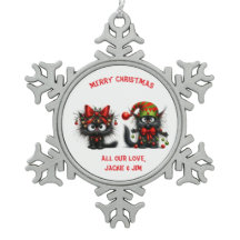 Festive Frazzled Black-julkattor