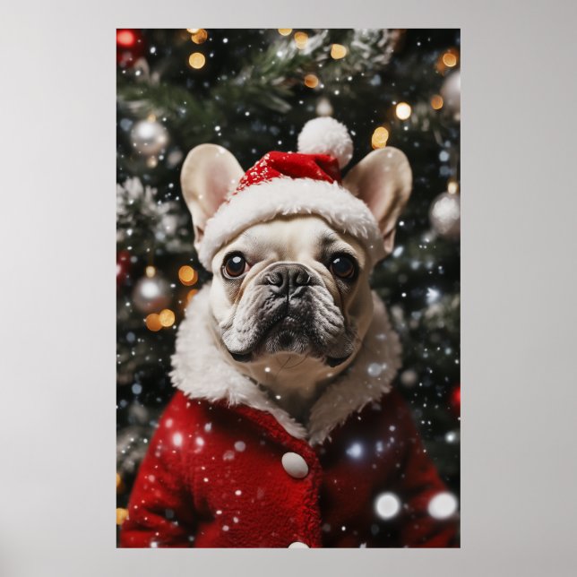Festive Frenchie: A Helgdag Porträtt Poster (Framsidan)
