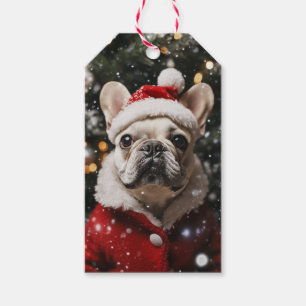 Festive Frenchie: A Helgdag Porträtt Presentetikett