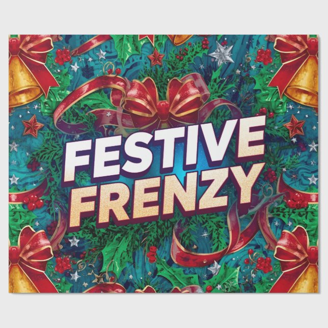 Festive Frenzy Maximalist Helgdag Presentpapper (Platt)