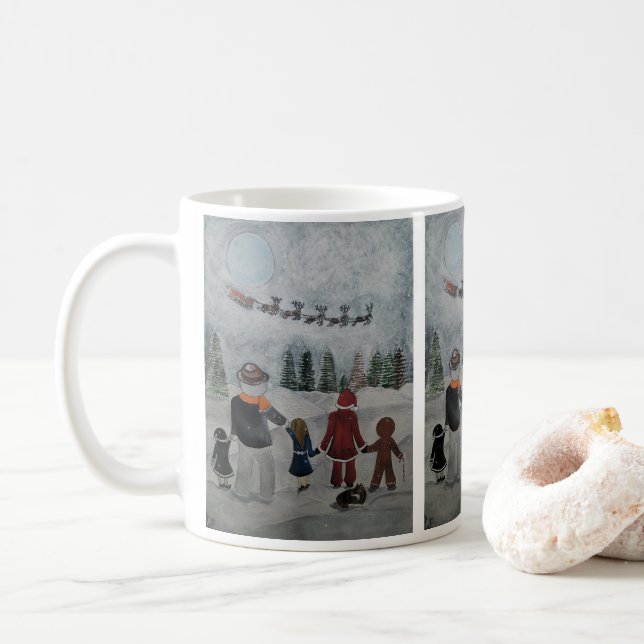 Festive Friends-målning av Alfred Fox Kaffemugg (Med munk)