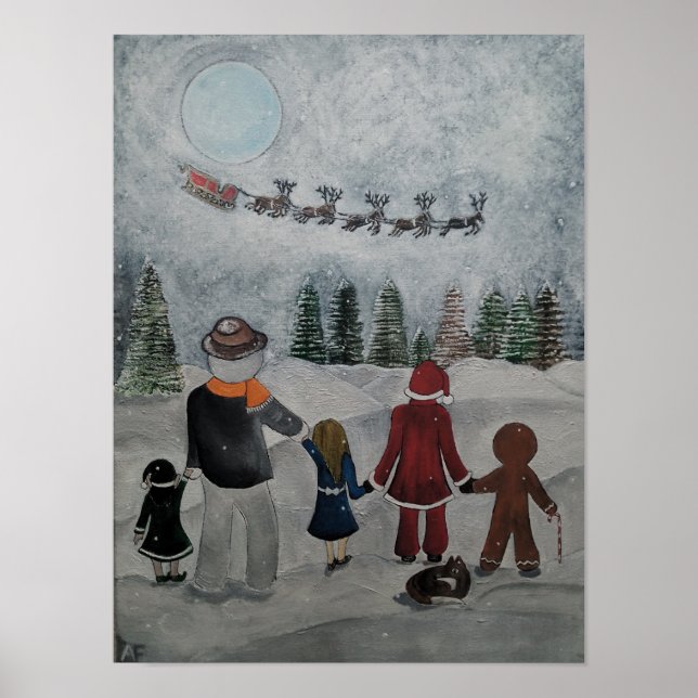 Festive Friends-målning av Alfred Fox Poster (Framsidan)