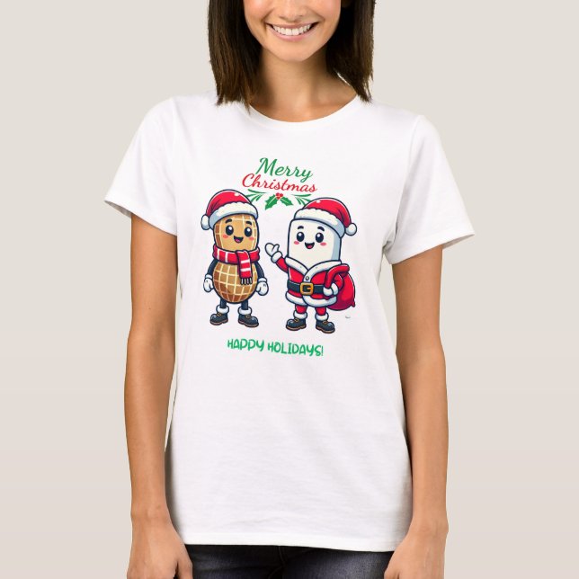 Festive Friends: Peanut och Marshmallow T Shirt (Framsida)