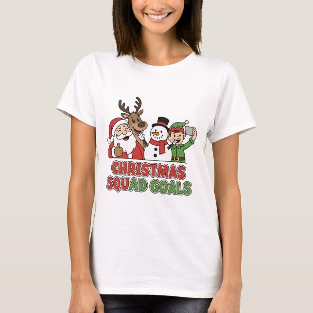 Festive Friends Selfie T Shirt (Framsida)