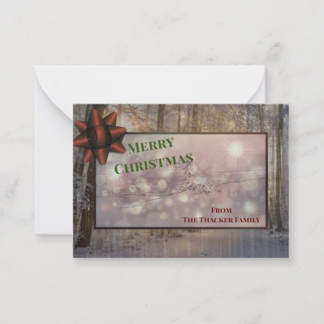 Festive Frost and Gnistra: Sunlit Helgdag Magic. Anteckningskort (Framsida)