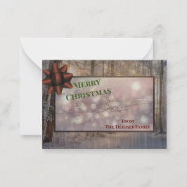 Festive Frost and Gnistra: Sunlit Helgdag Magic. Anteckningskort