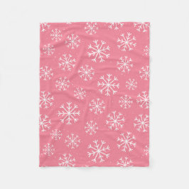 Festive Frosty Winterland Rosa Juldekretet Fleecefilt