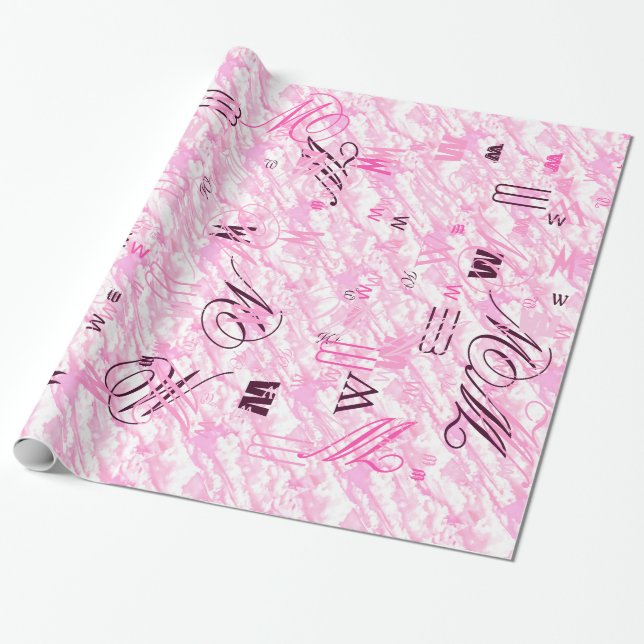 Festive Fuchsia Rosa Clouds Decor Presentpapper (Utrullad)