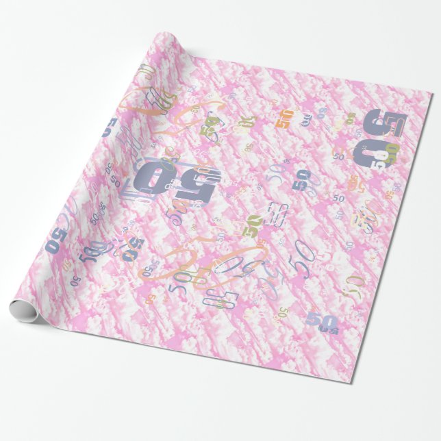 Festive Fuchsia Rosa Clouds Decor Presentpapper (Utrullad)