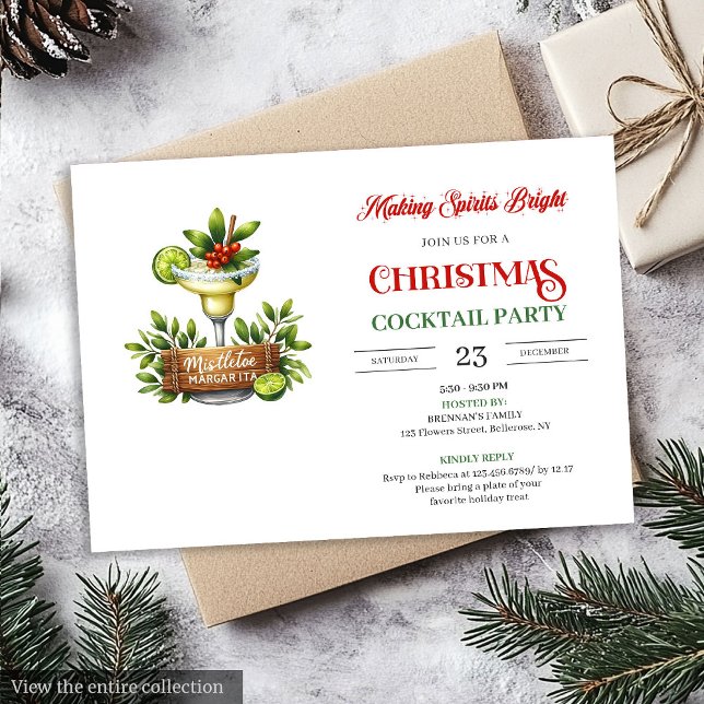 Festive fun Christmas cocktails party invitation Inbjudningar (Festive fun Christmas cocktails party invitation

)