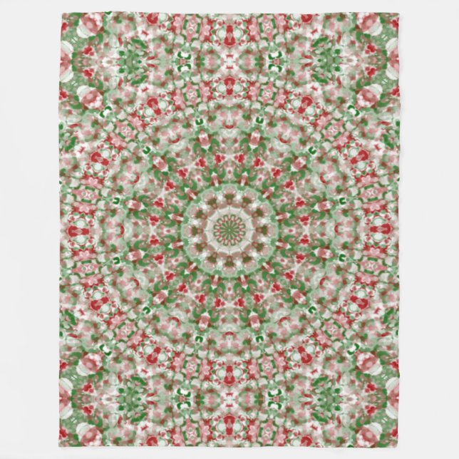Festive Funky Boho Hippie jul Kaleidoscope Fleecefilt (Framsidan)