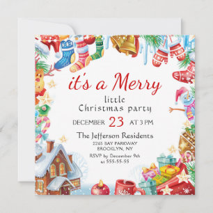 Festive Funny Merry Little jul Party Helgdag Inbjudningar