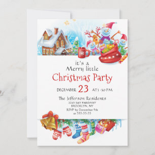 Festive Funny Merry Little jul Party Helgdag Inbjudningar