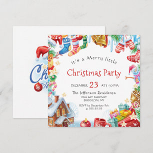 Festive Funny Merry Little jul Party Helgdag Inbjudningar