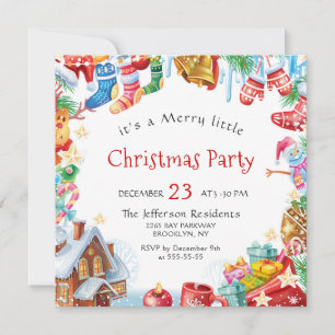 Festive Funny Merry Little jul Party Helgdag Inbjudningar