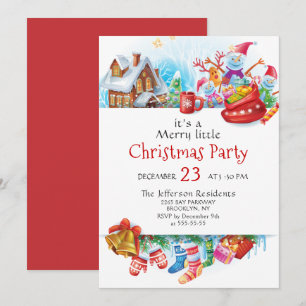 Festive Funny Merry Little jul Party Helgdag Inbjudningar