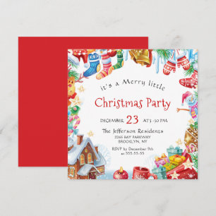Festive Funny Merry Little jul Party Helgdag Inbjudningar
