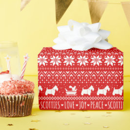 Festive Funny Scottish Terriers Helgdag Presentpapper