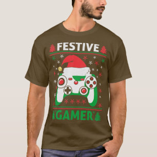 Festive Funy Ugly Sweater Game Controller Santa H T Shirt