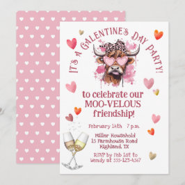 Festive Galentines Day Hereford Cow Inbjudningar