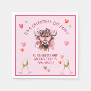 Festive Galentines Day Hereford Cow Pappersservett