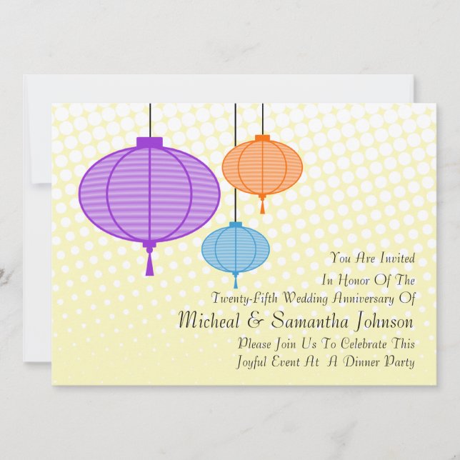 Festive Garden Papprare landternor - årsdag inbjud Inbjudningar (Framsida)