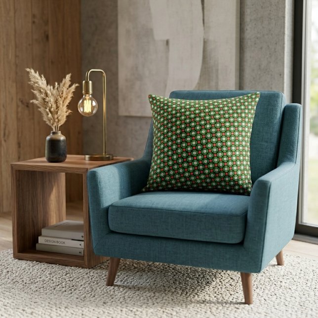 Festive Geometric Abstract Pattern Design Kudde (Skapare uppladdad)