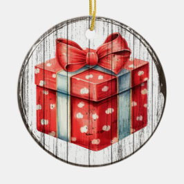 Festive Gift Box - jul Ornament
