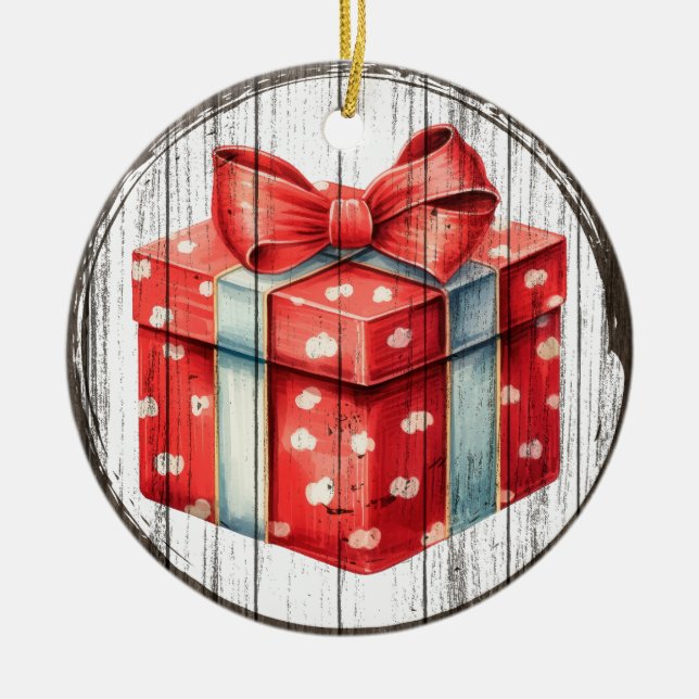 Festive Gift Box - jul Ornament (Framsidan)