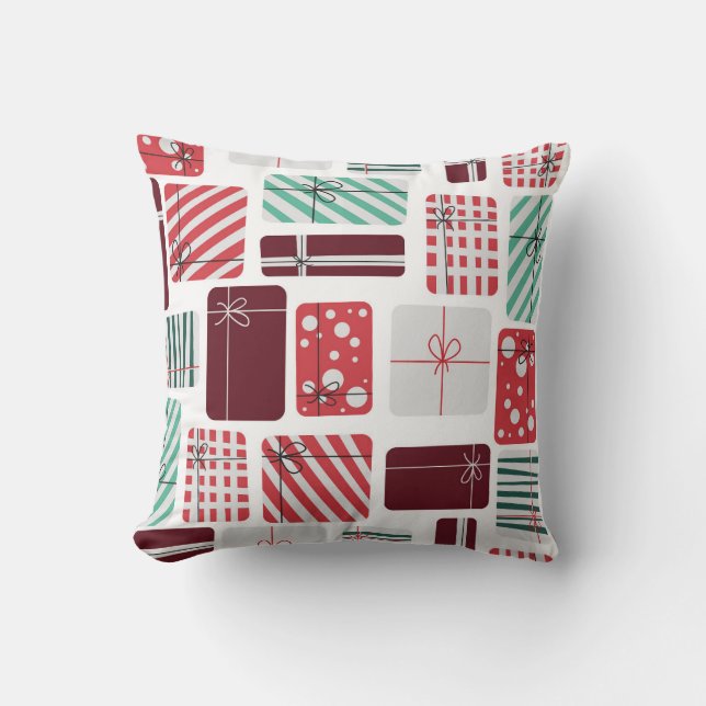 Festive Gift Boxes Seamless Mönster Kudde (Framsida)