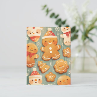 Festive Gingerbread Cookies Helg Vykort