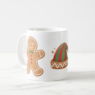 Festive Gingerbread & Elf Hat Christmas Mug Kaffemugg