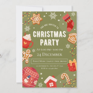 Festive Gingerbröd Cookies jul Party Card Julkort