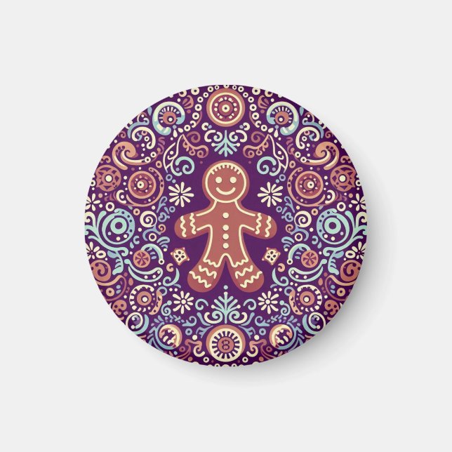 Festive Gingerbröd Delight Magnet (Framsidan)