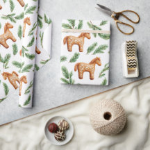 Festive Gingerbröd Horse & Gräs Mönster