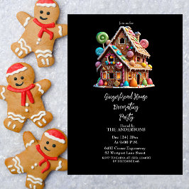 Festive Gingerbröd House jul Party Inbjudningar