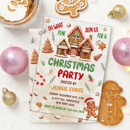 Festive Gingerbröd House jul Party Inbjudningar