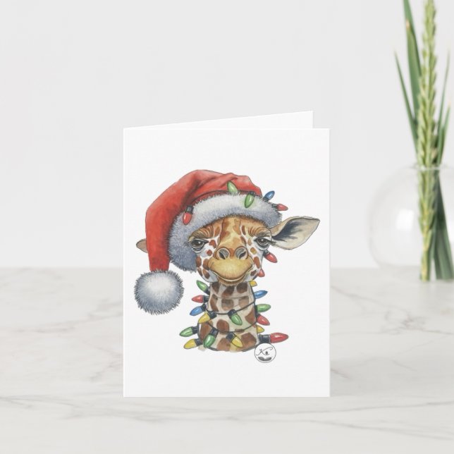 Festive Giraffe Hälsning Card Kort (Framsida)