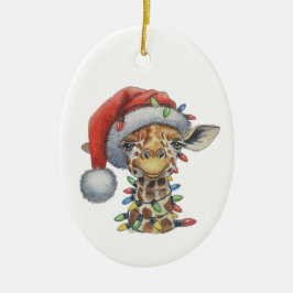 Festive Giraffe Julgransprydnad Keramik