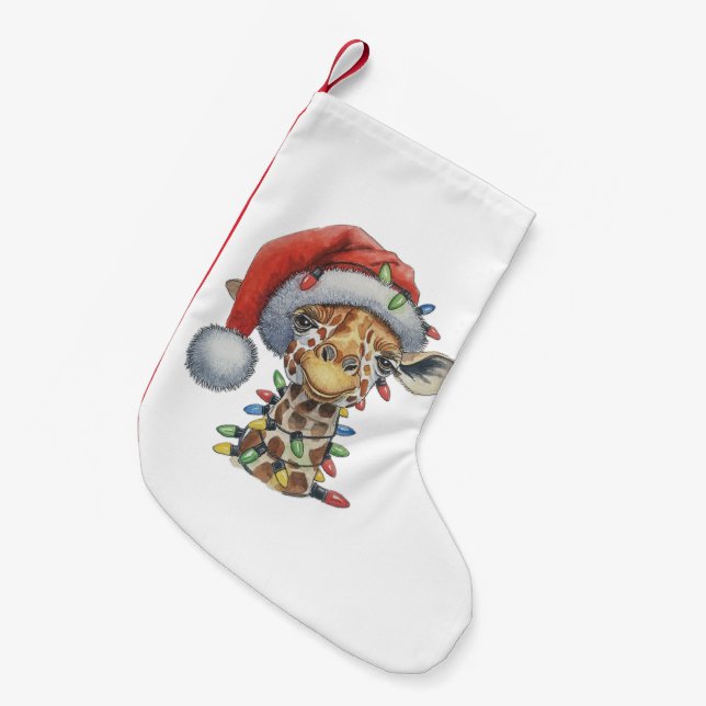 Festive Giraffe Liten Julstrumpa (Framsidan (Hängande))