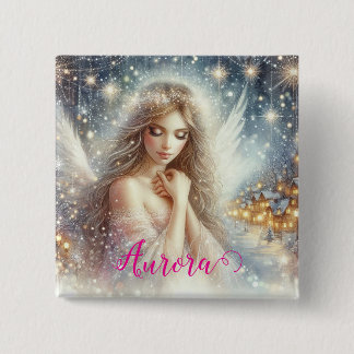 Festive Girly Watercolor Ethereal Frost Snow Angel Knapp
