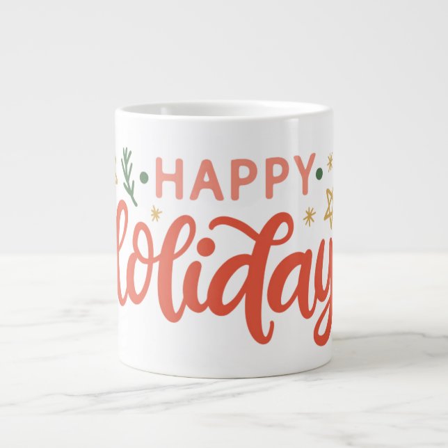 Festive Glad helg Design Jumbo Mugg (Framsidan)