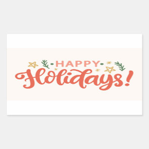 Festive Glad helg Design Rektangulärt Klistermärke