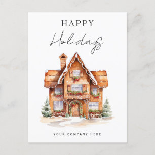 Festive Glad helg Gingerbröd House Realty Vykort