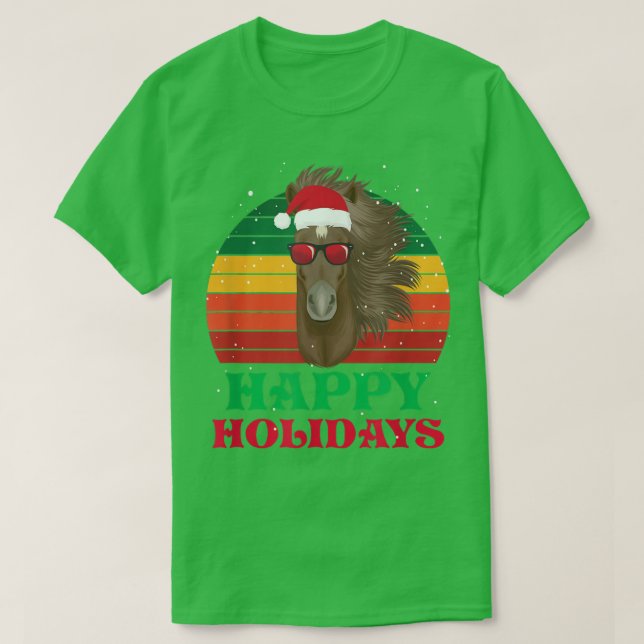Festive Glad helg Julafton Horse T Shirt (Design framsida)