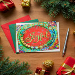 Festive Glatt Red Inspirief jul Kort<br><div class="desc">Den glatta inspirationsritade designen kom från en illustration som jag skapat för min Inspiritivitetssida Facebook (där jag skapar daglig,  inspirationskonst). Biet var faktiskt en del av min serie "en utmaning för ord",  men jag trodde att det skulle bli ett underbart julkort för att sprida glädje till era vänner.</div>